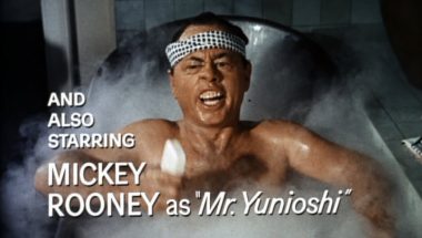 Mickey Rooney in yellowface as Mr Yunioshi in Breakfast at Tiffany's