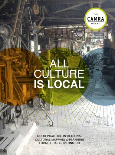 Cover of the All Culture is Local report, showing a machinery works