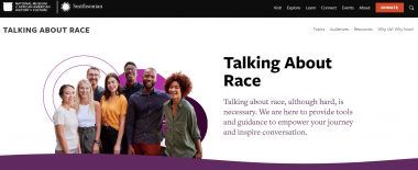 Screen shot from the website showing a photograph of people of different races