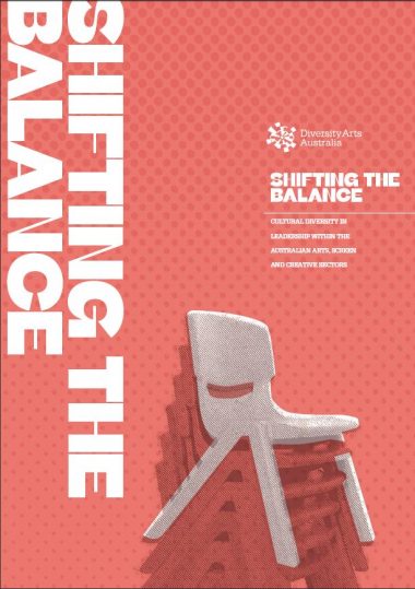 Cover of the Shifting the Balance report, showing an illustration of a stack of chairs