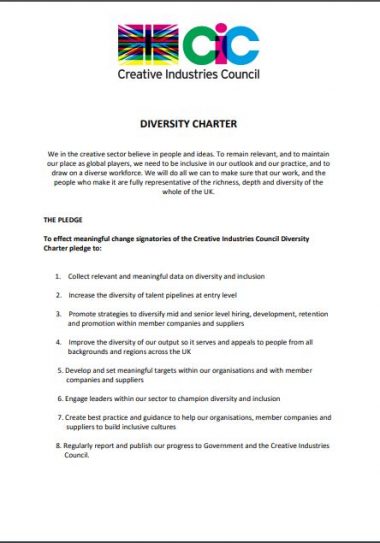 Image of the charter featuring a list of eight actions