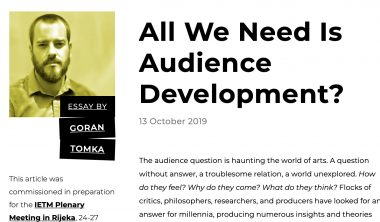 A screenshot of the online article: All We Need Is Audience Development