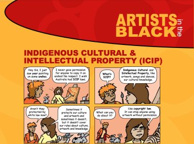 screenshot of the Indigenous Cultural and Intellectual Property (ICIP) comic strip