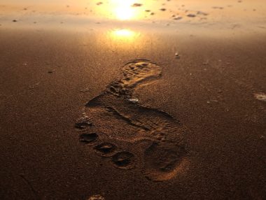 footprint on a beach