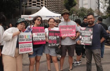 The Magdalene team at a women’s march in Jakarta.